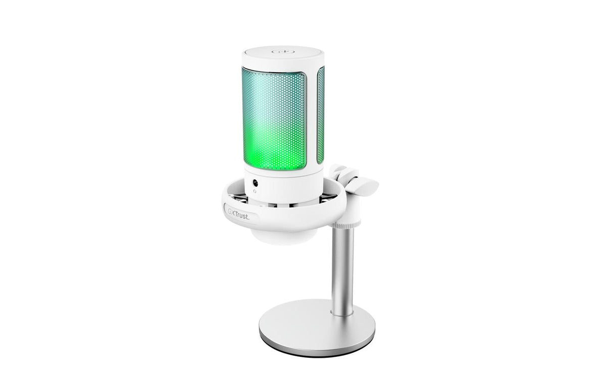Trust GXT 238 Auron – Podcast-Mikrofon – USB-C, Niere, 16 Bit/48 kHz, für PC/Laptop/PS5, Grau/Weiss