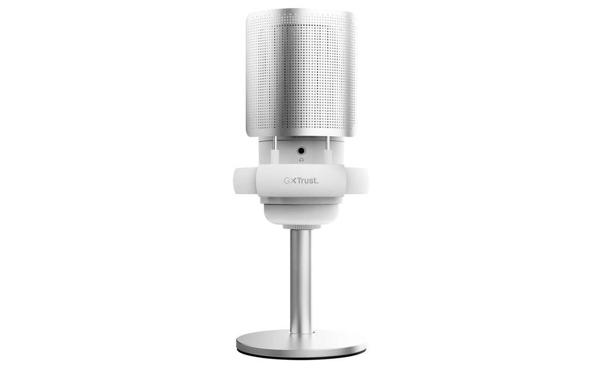 Trust GXT 238 Auron – Podcast-Mikrofon – USB-C, Niere, 16 Bit/48 kHz, für PC/Laptop/PS5, Grau/Weiss