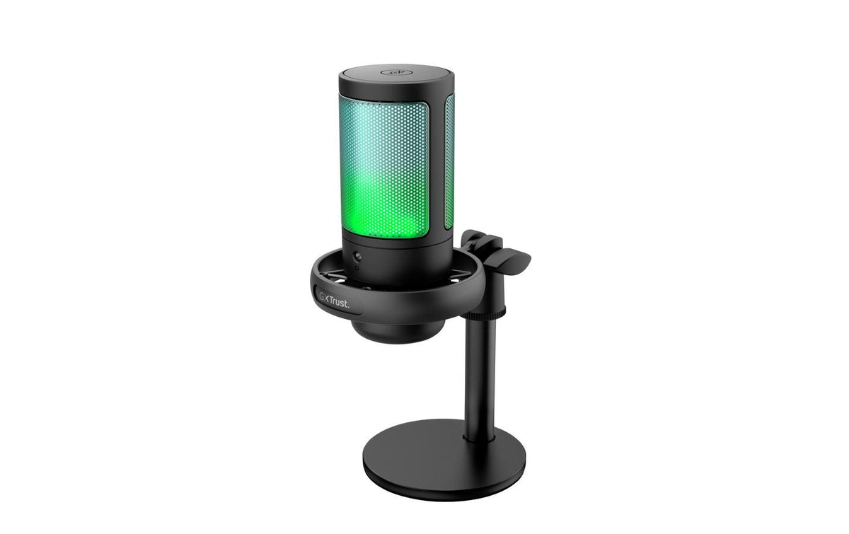 Trust GXT238 – Tischmikrofon – USB-A/USB-C/3,5 mm Klinke, Niere, 16 Bit/48 kHz, für PC/Laptop/PS5, Schwarz