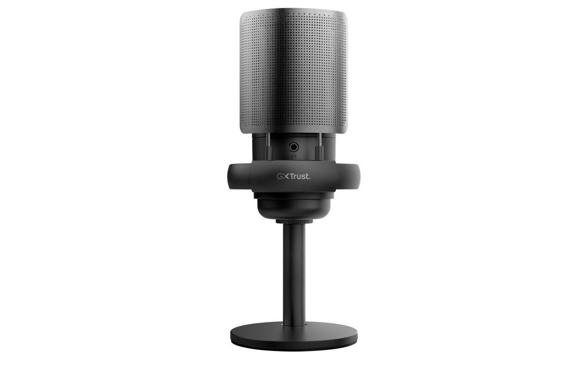 Trust GXT238 – Tischmikrofon – USB-A/USB-C/3,5 mm Klinke, Niere, 16 Bit/48 kHz, für PC/Laptop/PS5, Schwarz