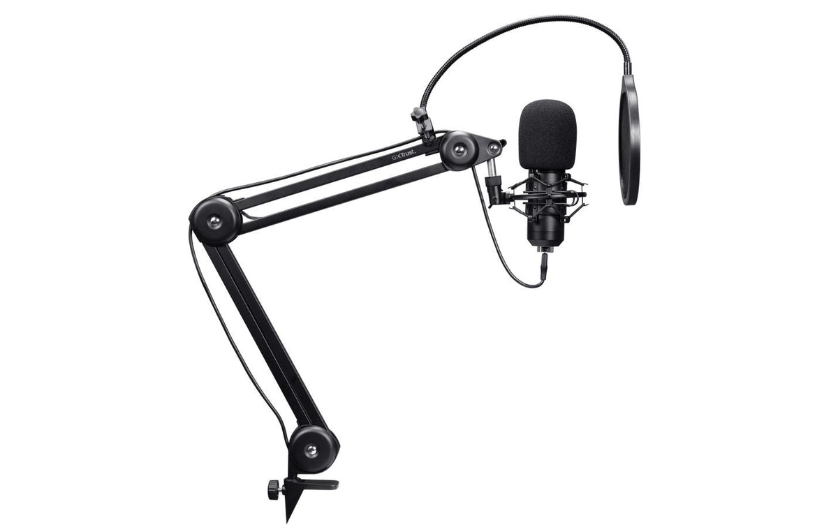 Trust GXT270 Emita II Tischmikrofon – USB-A/USB-C, Kabelgebunden, Niere, für PC, Schwarz