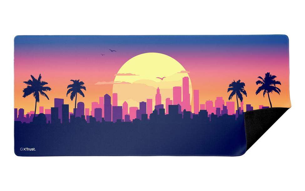 Trust GXT759M Miami – Gaming-Mauspad – 900 × 400 × 3 mm, Polyethylenterephthalat, Mehrfarbig