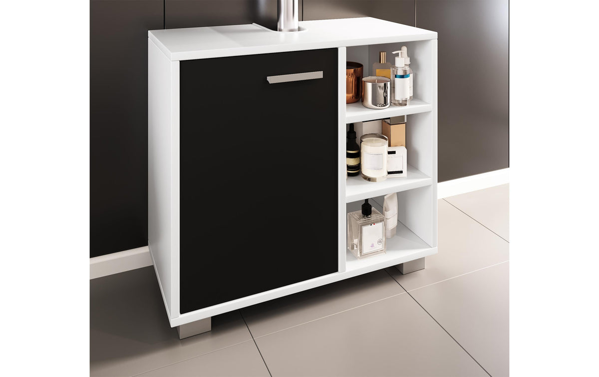 VCM Morgenthaler VCM Zalo L – Unterschrank, 600 × 300 × 550 mm, schwarz, weiss, Melamin