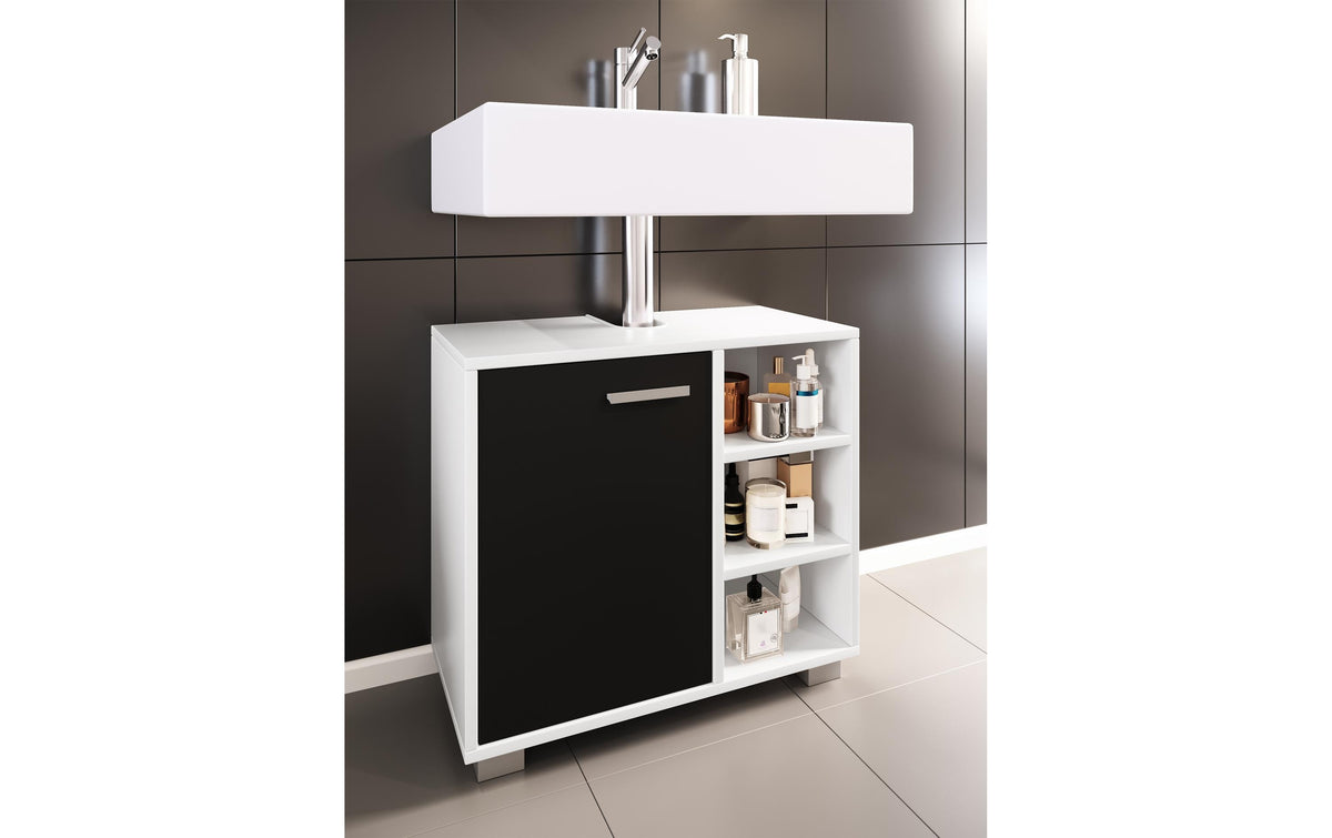 VCM Morgenthaler VCM Zalo L – Unterschrank, 600 × 300 × 550 mm, schwarz, weiss, Melamin