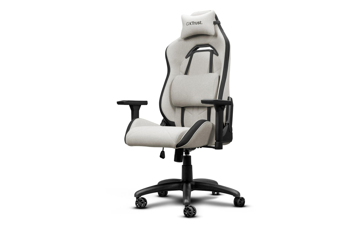 Trust GXT723B Ruya Gaming-Stuhl – Stoff – Beige, Nackenkissen, bis 150 kg