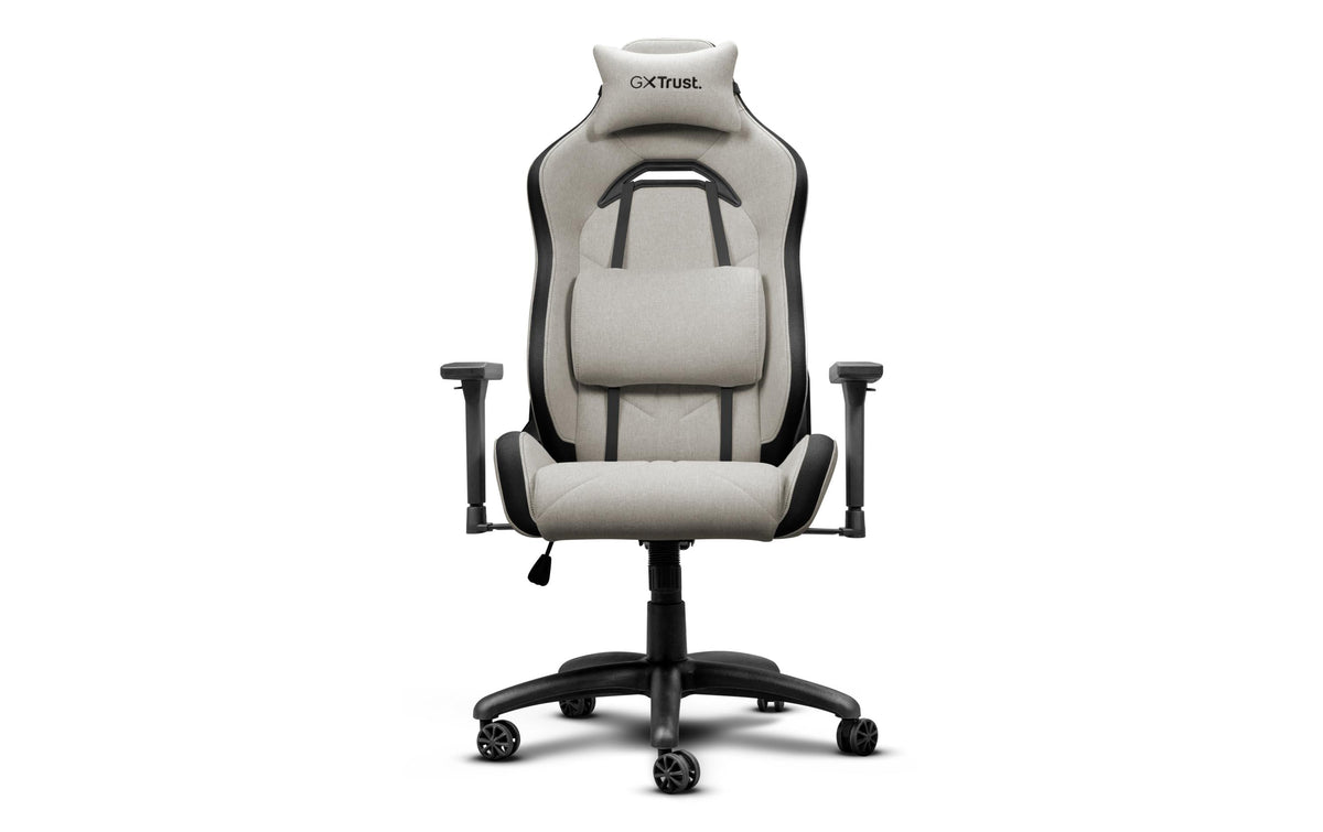 Trust GXT723B Ruya Gaming-Stuhl – Stoff – Beige, Nackenkissen, bis 150 kg
