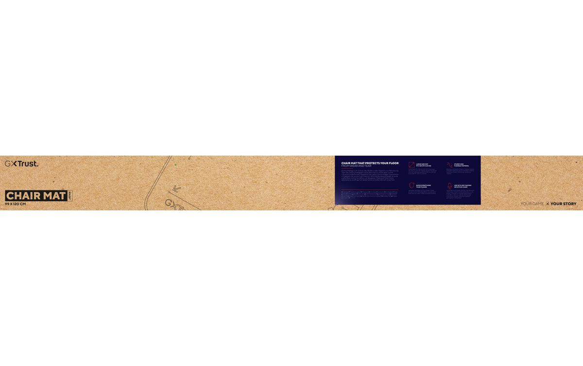 Trust Bodenschutzmatte – 99 × 120 cm, schwarz/rot/weiss