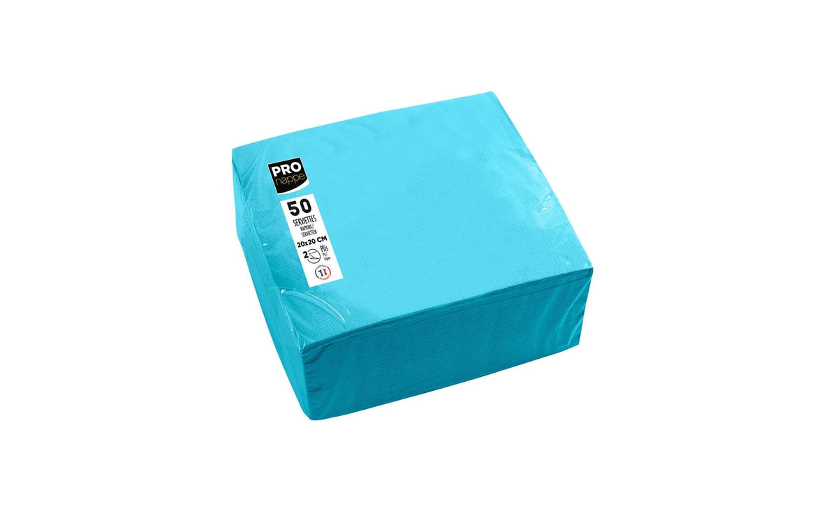 PRONAPPE Servietten hellblau – 20 × 20 cm, 2-lagig – 50 Stück