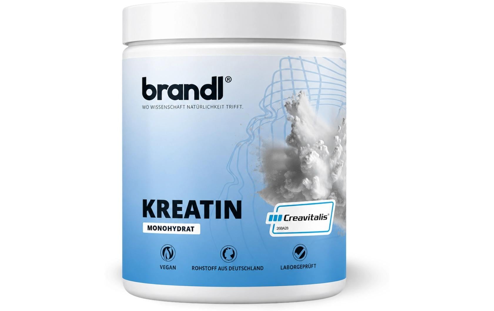 Brandl-nutrition Creavitalis Kreatin Monohydrat Pulver Neutral – vegan – 300 g