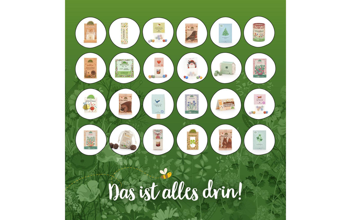 Die Stadtgärtner Saatgut – Adventskalender – 10 × 125 cm – Kalendarium deutsch