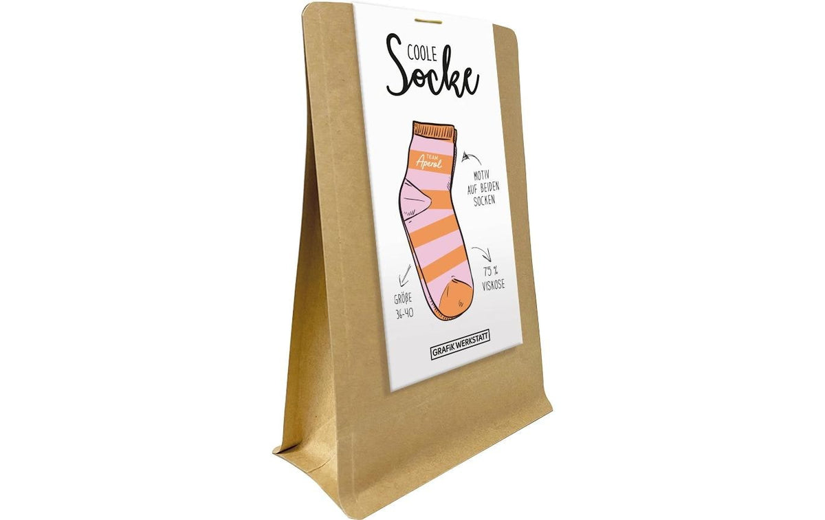 Grafik Werkstatt Socken Coole Socke Team Aperol – Grösse 36–40, Mehrfarbig