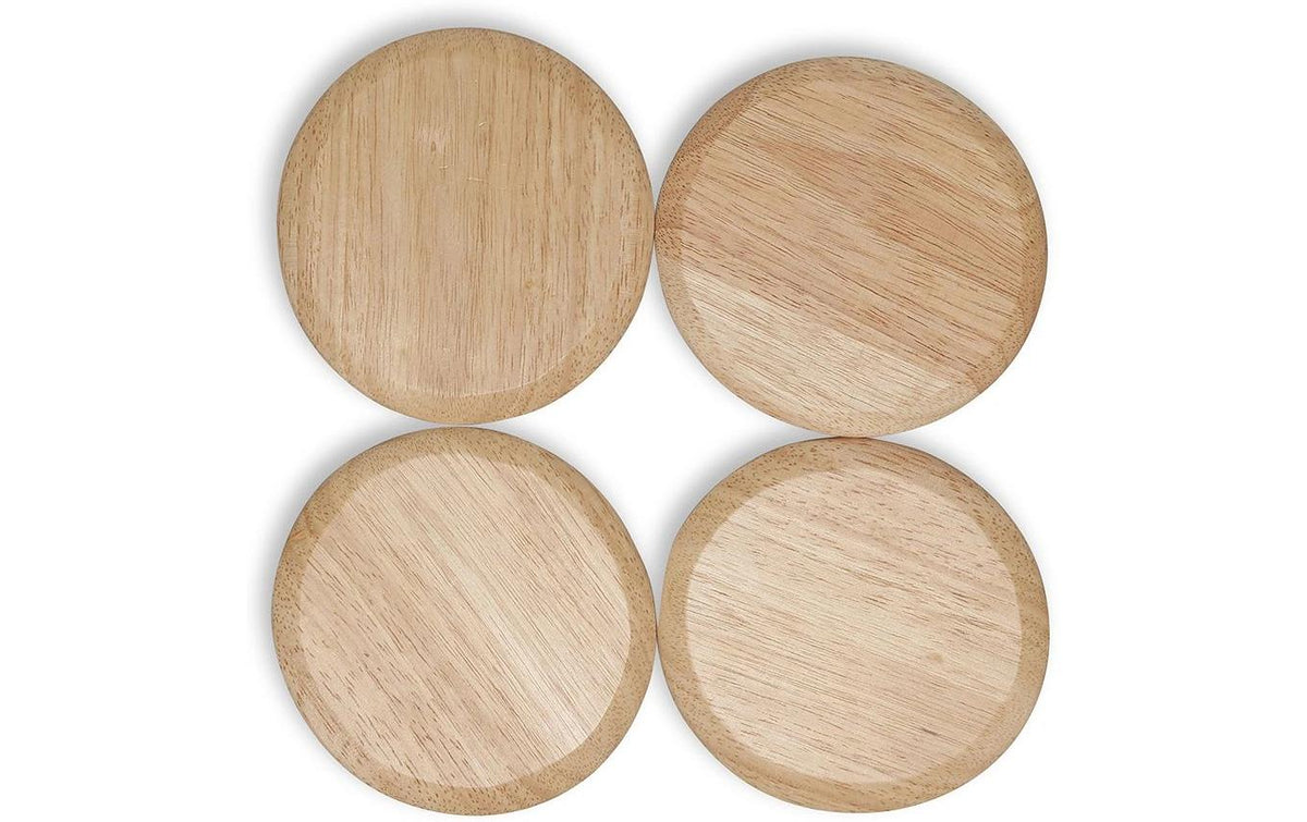 Salt & Pepper Glasuntersetzer Essenza – 4er Set, 12,0 × 11,5 cm, Holz (Gummibaum), Braun, für Glas