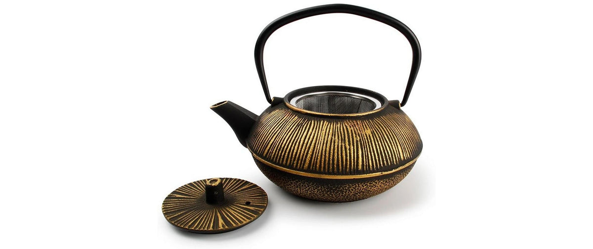 Salt & Pepper Teekanne My Tea Streifen – 800 ml, Ø 18,5 cm, Gusseisen, mit Edelstahlfilter