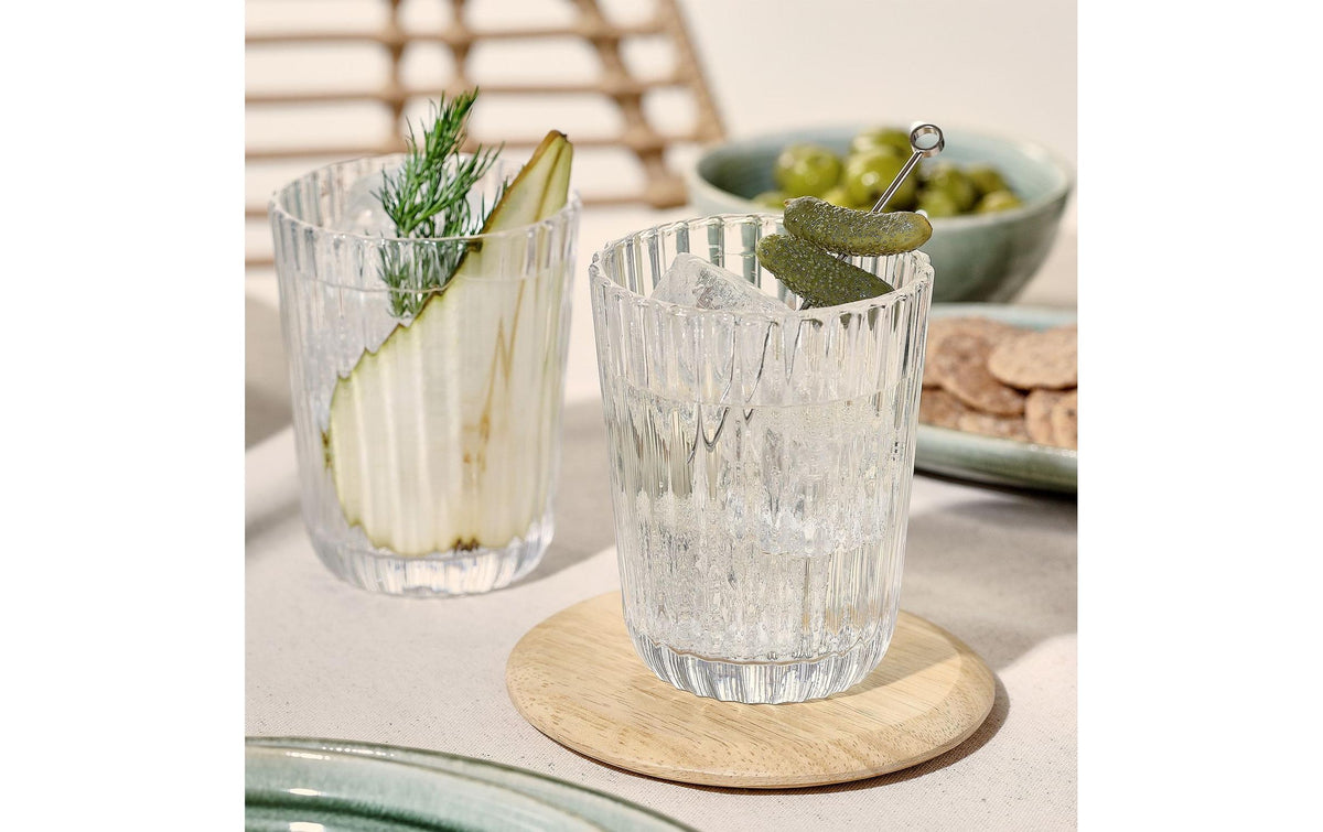 Salt & Pepper Glasuntersetzer Essenza – 4er Set, 12,0 × 11,5 cm, Holz (Gummibaum), Braun, für Glas