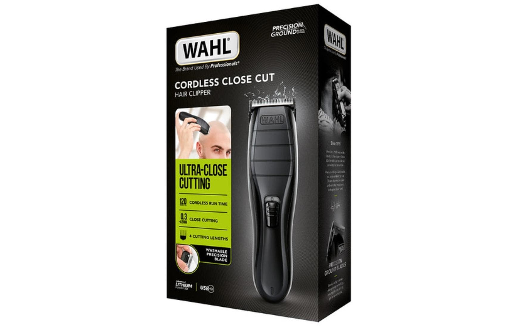 Wahl Cordless Close Cut – Haarschneider, Akku 120 min, 0,3–4,5 mm, schwarz