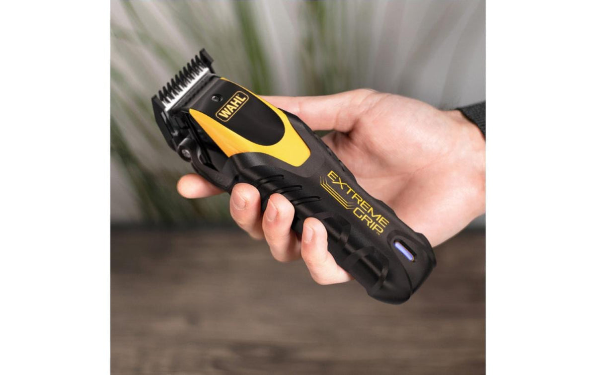 Wahl Haarschneider Extrem Grip Kabellos – Akku 120 min, 0,7–3 mm – Metall, Schwarz/Gelb