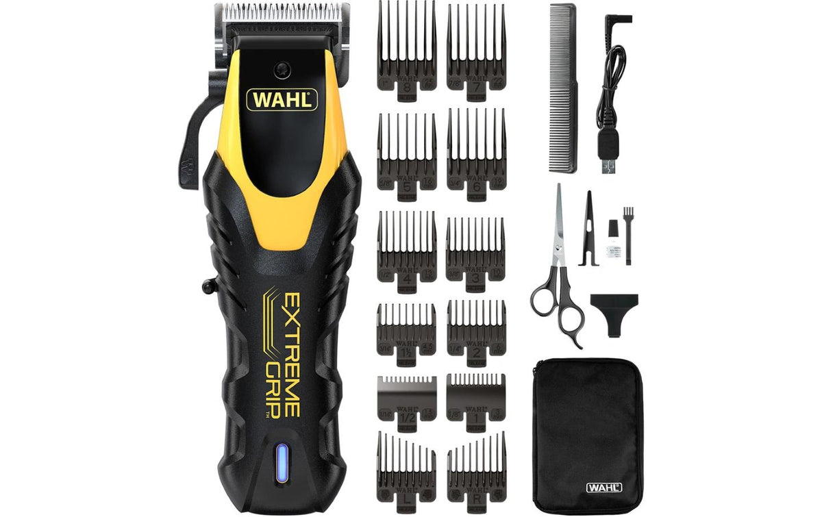 Wahl Haarschneider Extrem Grip Kabellos – Akku 120 min, 0,7–3 mm – Metall, Schwarz/Gelb
