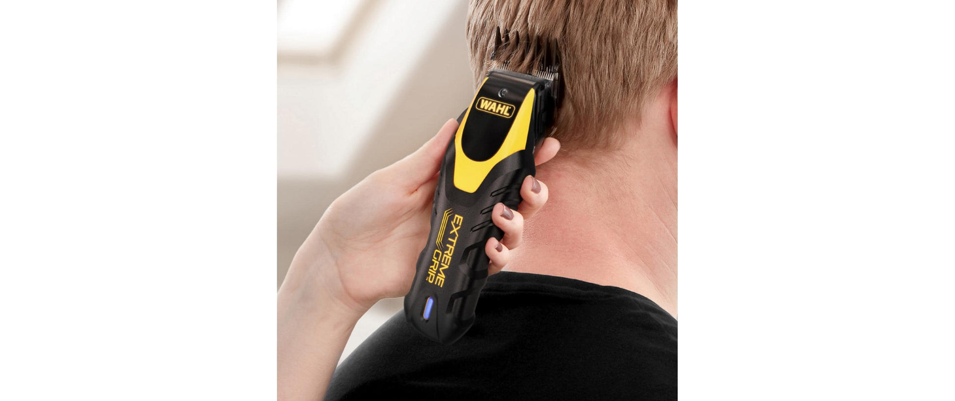 Wahl Haarschneider Extrem Grip Kabellos – Akku 120 min, 0,7–3 mm – Metall, Schwarz/Gelb