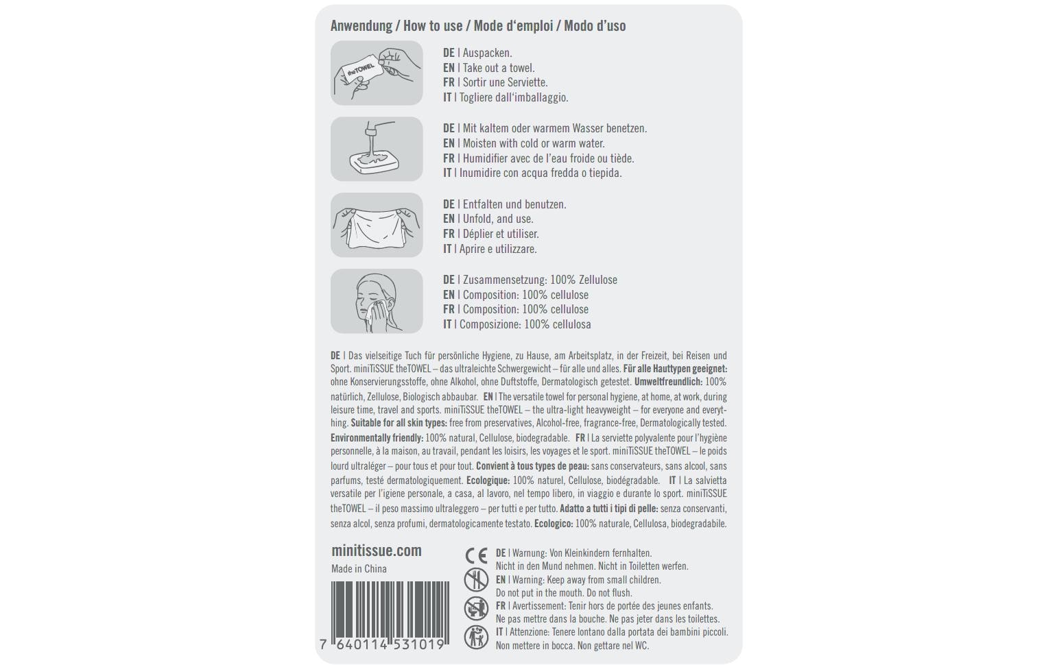Minitissue Falthandtücher – Box 220 Blatt