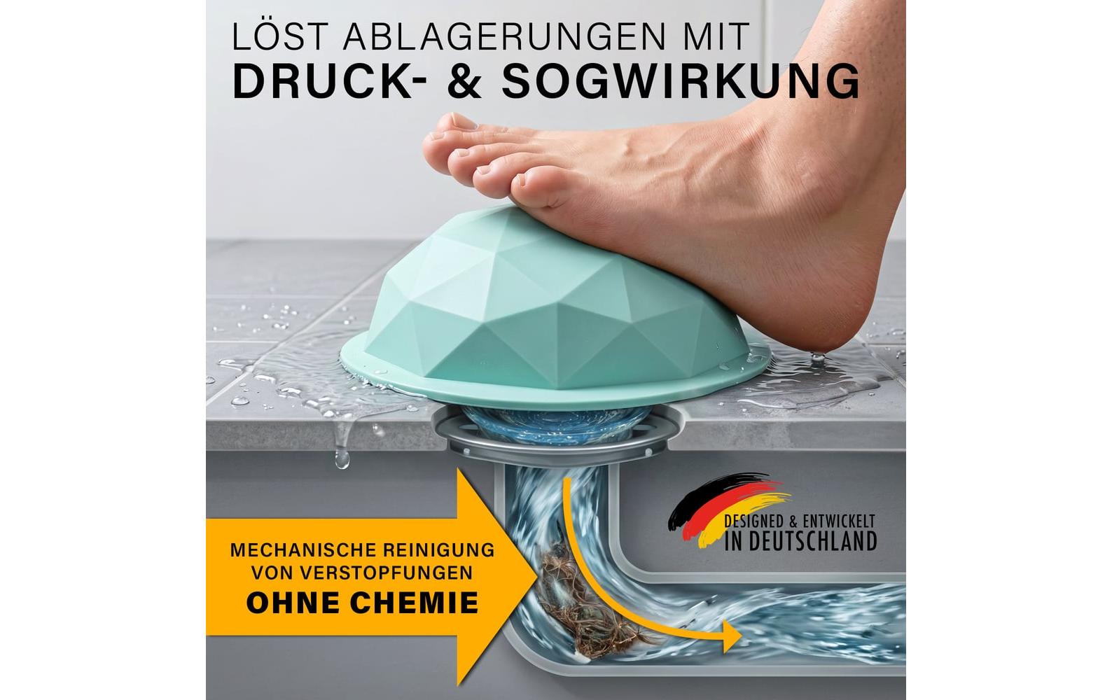 Dekadome Ausgussreiniger – 13 cm – Silikon – türkis/grün