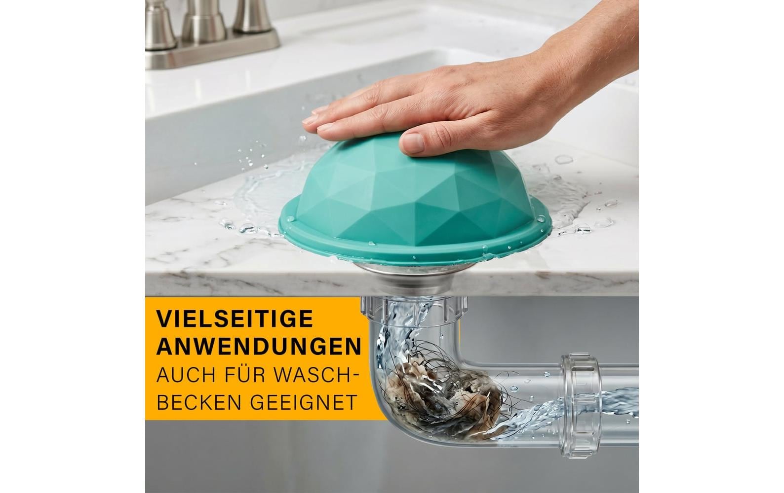 Dekadome Ausgussreiniger – 13 cm – Silikon – türkis/grün