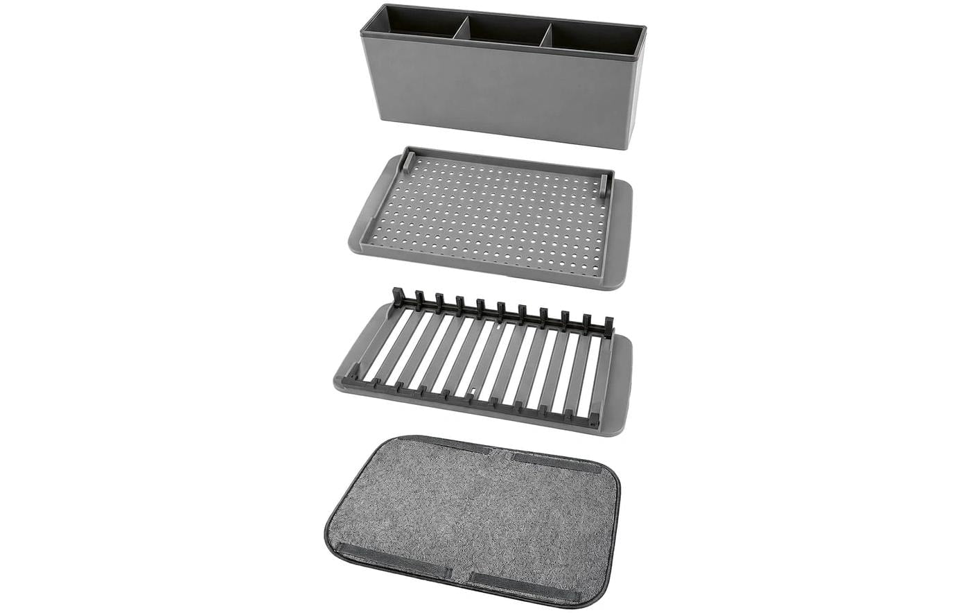 Easymaxx Abtropfgestell 43 × 33 × 13 cm, Kunststoff, Grau