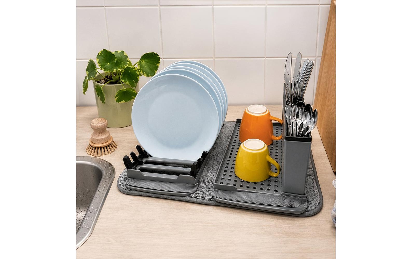 Easymaxx Abtropfgestell 43 × 33 × 13 cm, Kunststoff, Grau