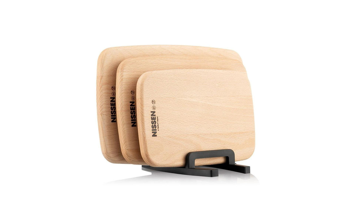 Bodum Nissen – 3-teiliges Schneidebrett-Set, 28 × 18,5 cm, Holz, Beige
