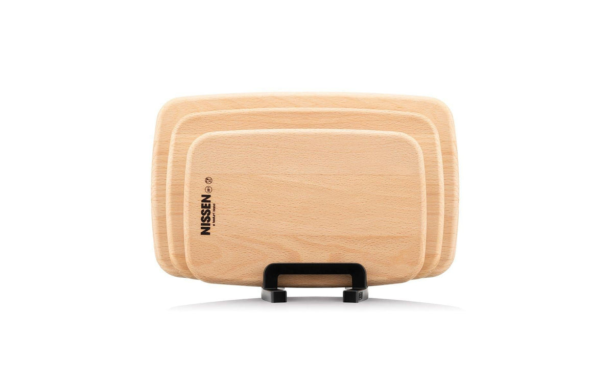 Bodum Nissen – 3-teiliges Schneidebrett-Set, 28 × 18,5 cm, Holz, Beige