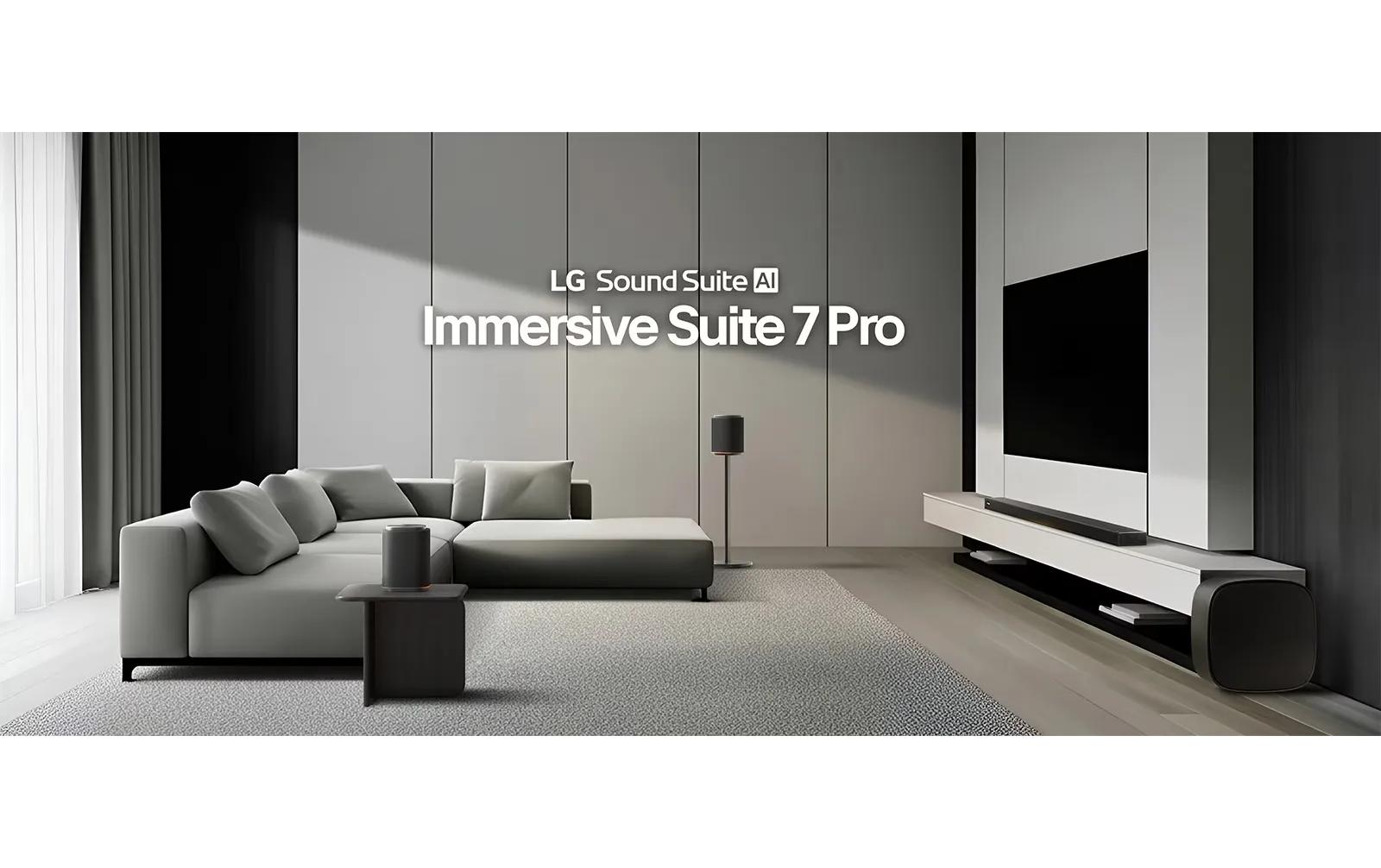 LG SoundSuit Bundle – Soundbar – 5.1.3, Dolby Atmos, mit integriertem Subwoofer, 100 W – Schwarz