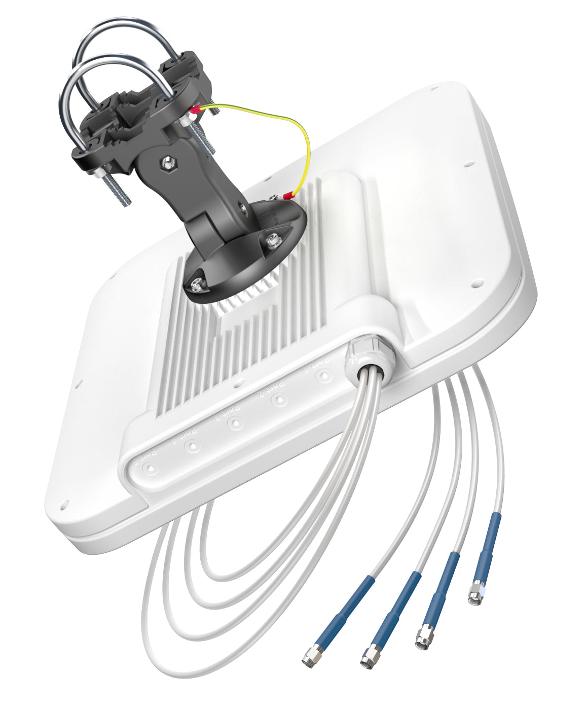 QuWireless QuSector 15V-35-4 – Richtantenne, 2,4–2,5 / 5–7,125 GHz, 15 dBi, RP-SMA, IP67, Decke/Wand, Weiss