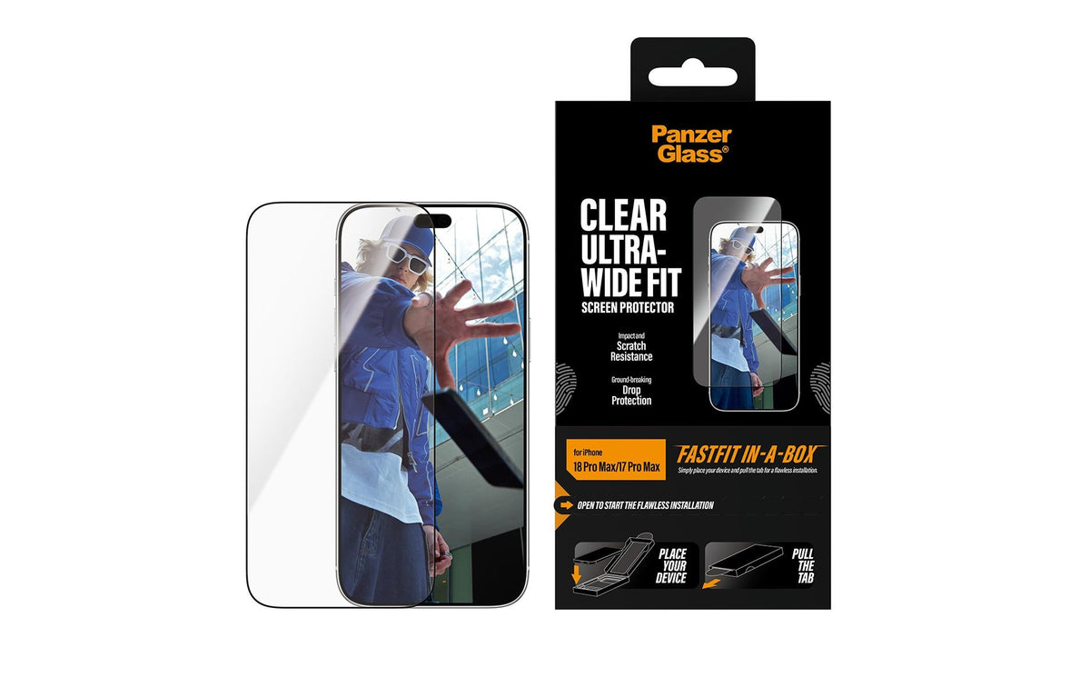 PanzerGlass Displayschutz (Folie), Ultra-Wide Fit – für iPhone 18 Pro Max/17 Pro Max