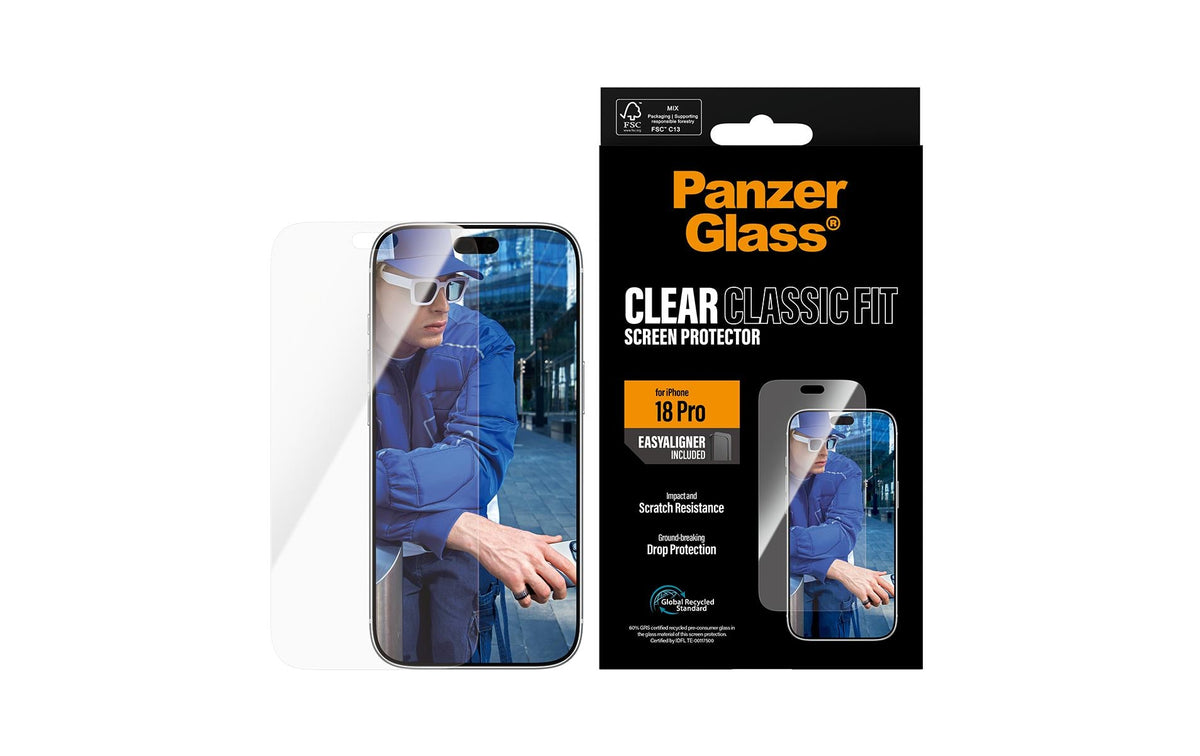 PanzerGlass Displayschutz (Folie), Case Friendly – für iPhone 18 Pro – mit Applikator