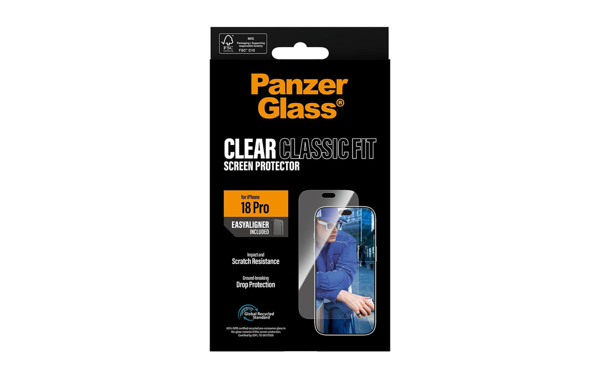 PanzerGlass Displayschutz (Folie), Case Friendly – für iPhone 18 Pro – mit Applikator