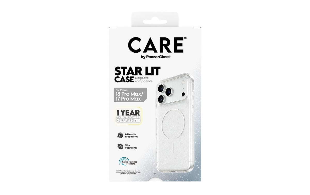 PanzerGlass CARE Backcover – für Apple iPhone 18/17 Pro Max, MagSafe, TPU, Star Lit, bis 4,8 m Sturzsicher