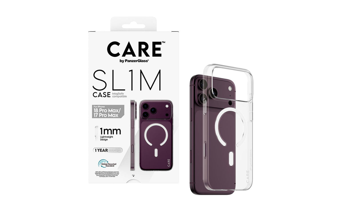 PanzerGlass CARE SL1M Backcover – für Apple iPhone 18 Pro Max, iPhone 17 Pro Max, MagSafe, TPU, Transparent