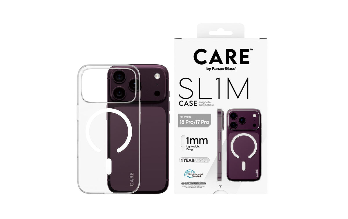PanzerGlass CARE SL1M Backcover – für Apple iPhone 18 Pro, iPhone 17 Pro, MagSafe, PC, Transparent