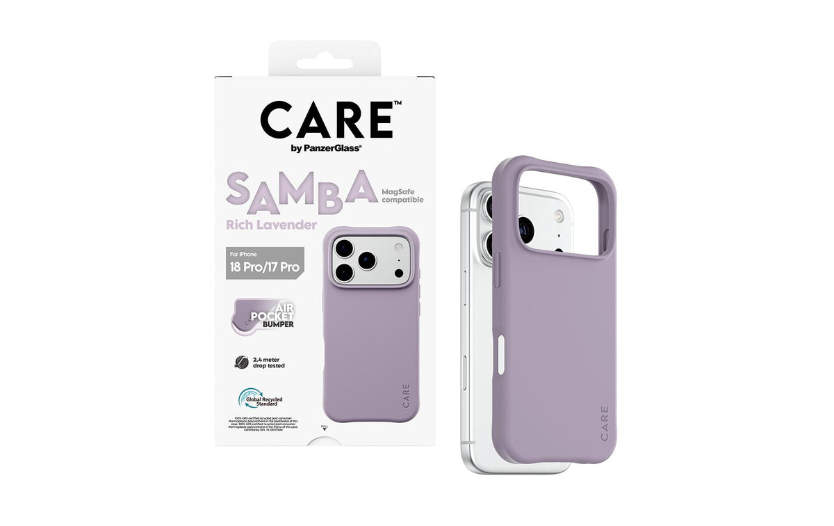 PanzerGlass CARE Samba Backcover – für iPhone 18 Pro / 17 Pro, MagSafe, TPU, Rich Lavender
