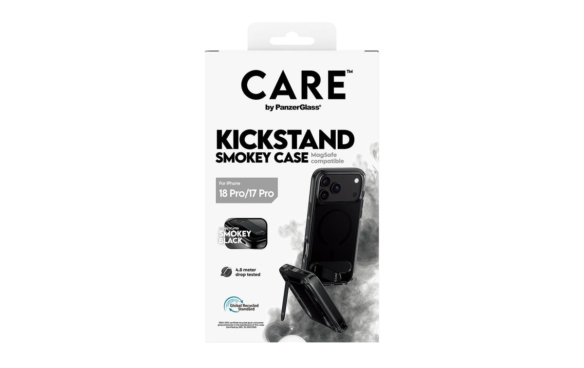PanzerGlass CARE Backcover – für Apple iPhone 18 Pro/17 Pro, TPU, Smokey Black, bis 4,8 m sturzsicher