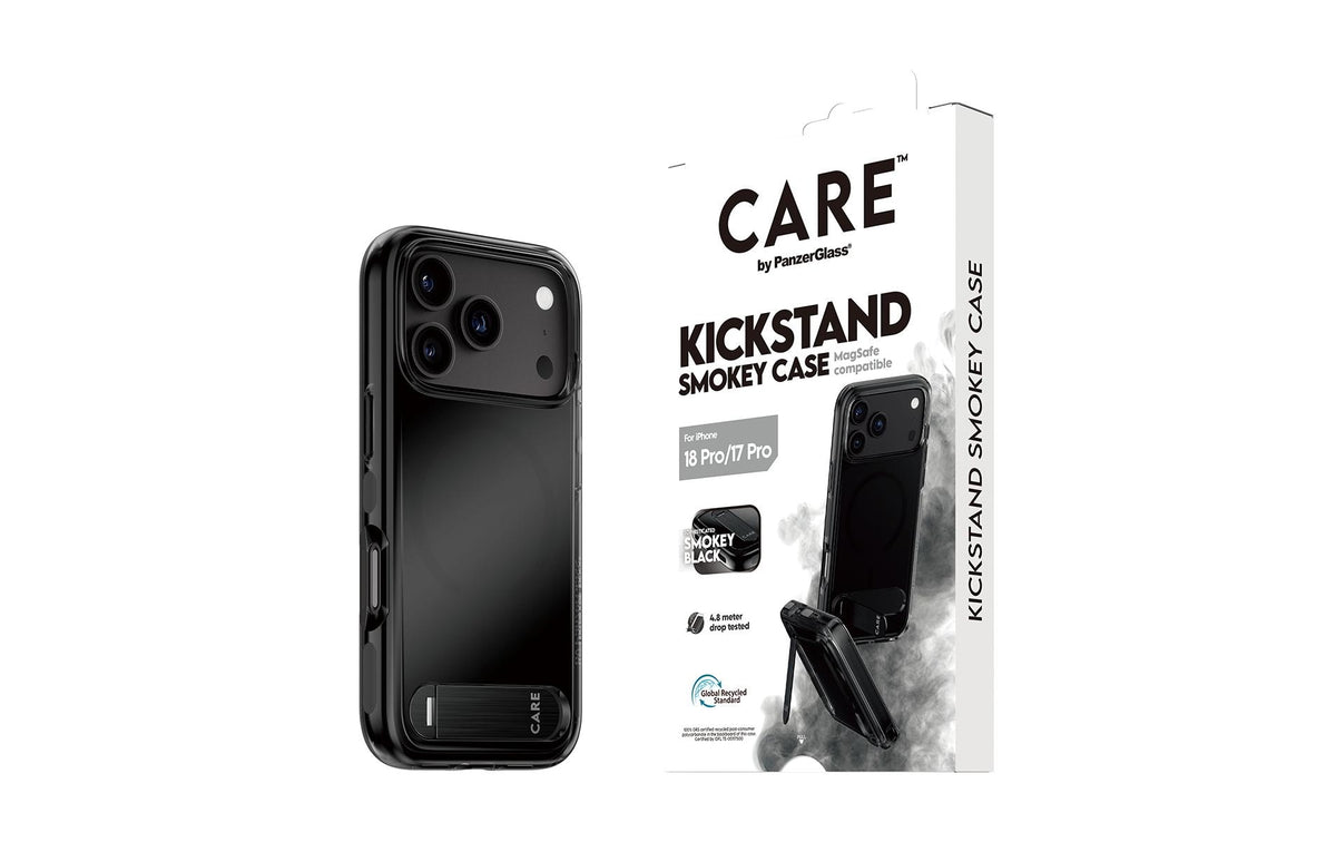 PanzerGlass CARE Backcover – für Apple iPhone 18 Pro/17 Pro, TPU, Smokey Black, bis 4,8 m sturzsicher