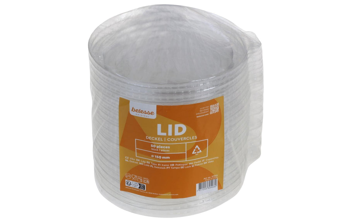 Belesse Deckel, PET, transparent – für 500 ml Schale (Art. 2153437) – 50 Stk.