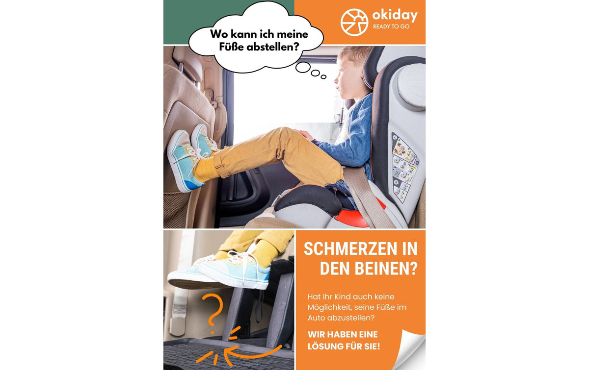 Okiday Fussstütze – Trittfläche 380 × 436 mm, schwarz, Metall