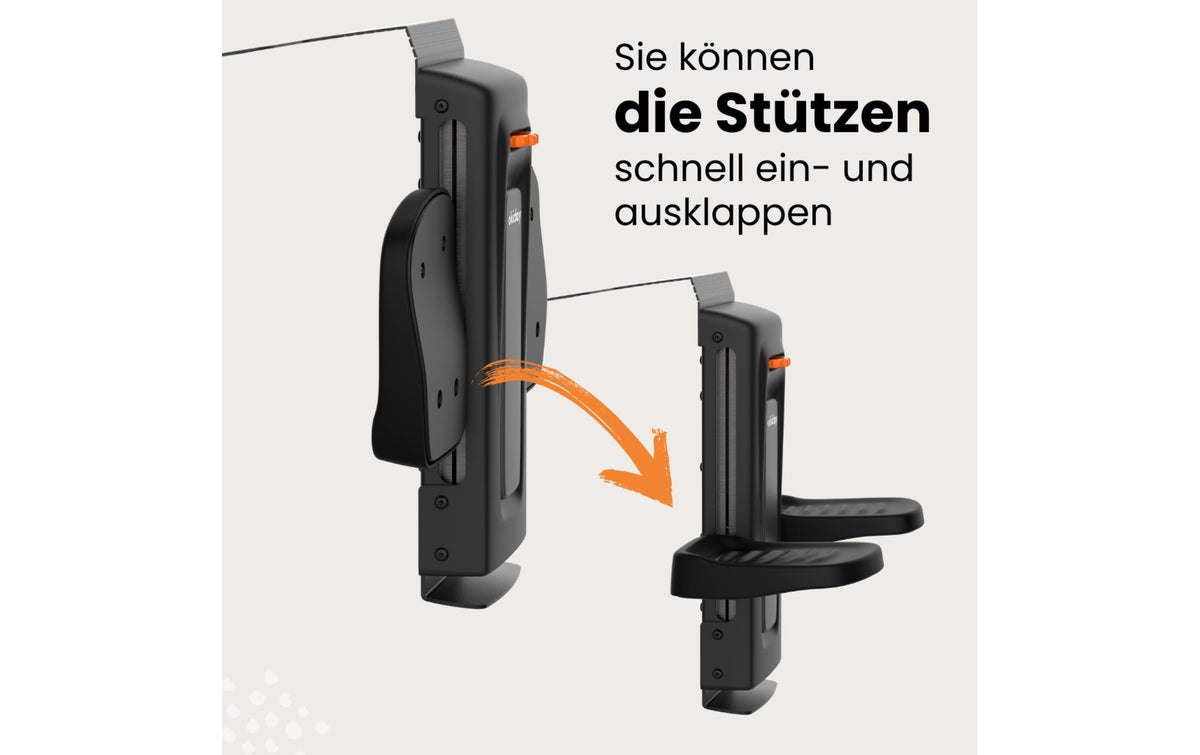 Okiday Fussstütze – Trittfläche 380 × 436 mm, schwarz, Metall