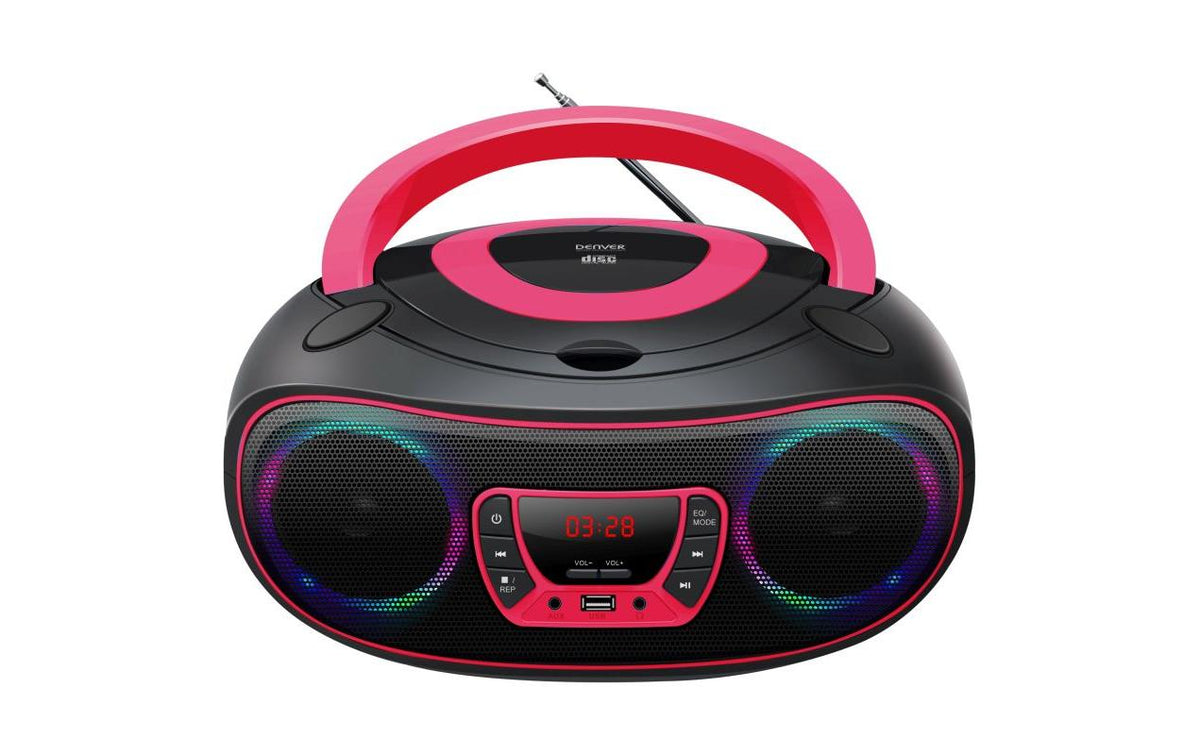 Denver TCL-212PK – Portabler CD-Player, Bluetooth – Rosa