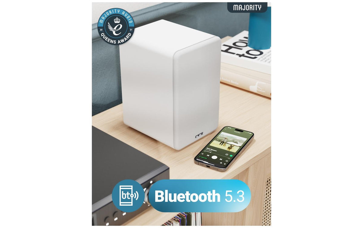 Majority D70X – Aktivlautsprecher – 2-Wege, 70 W, Weiss
