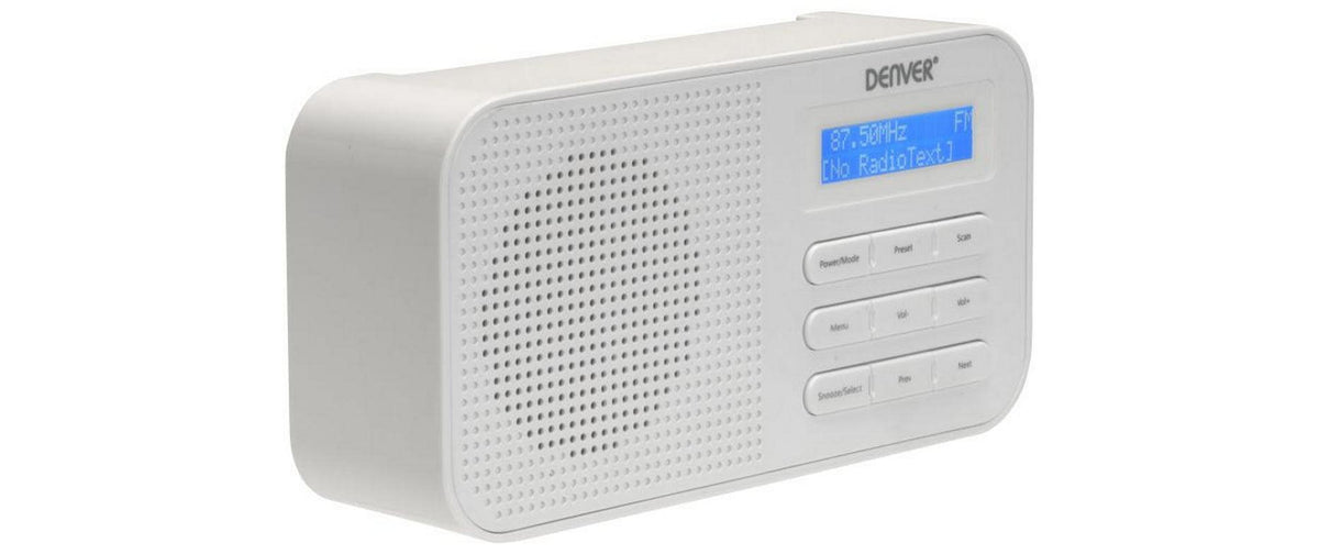 Denver DAB-42W – DAB+/UKW-Tischradio, Weckfunktion – Weiss