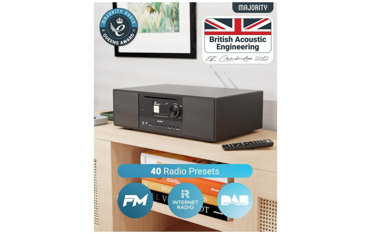 Majority Quadriga – Internetradio, DAB+/UKW, CD, Bluetooth, WLAN – Schwarz