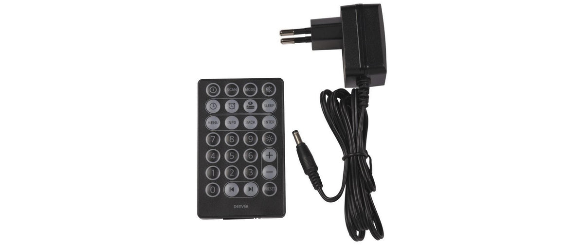 Denver DAB-48W – DAB+/UKW-Tischradio, Bluetooth, 2 Weckzeiten – Weiss/Holz