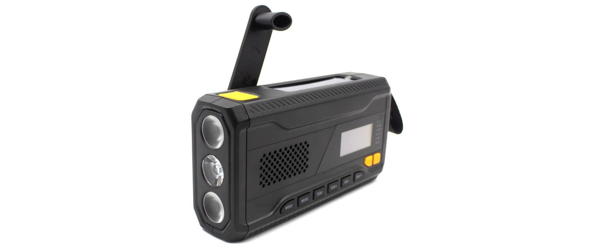 Denver SCD-2033 – Tragbares DAB+ Radio, UKW, Bluetooth 5.3, Powerbank, Akku 2'000 mAh, Solar/Dynamo – Schwarz