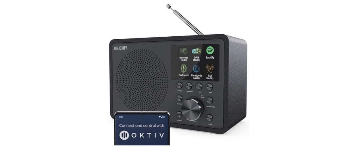 Majority Touro – DAB+/UKW-Tischradio, Internetradio, Bluetooth, WLAN – Schwarz